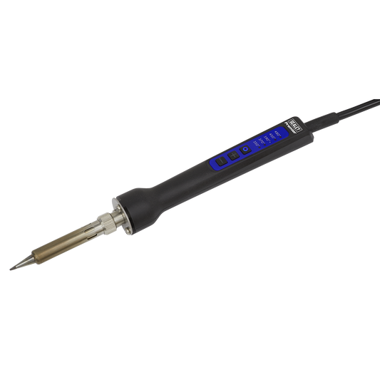 Sealey Soldering Iron 80W/230V 1.5m Cable 3-Pin Plug LED Display Black SD001