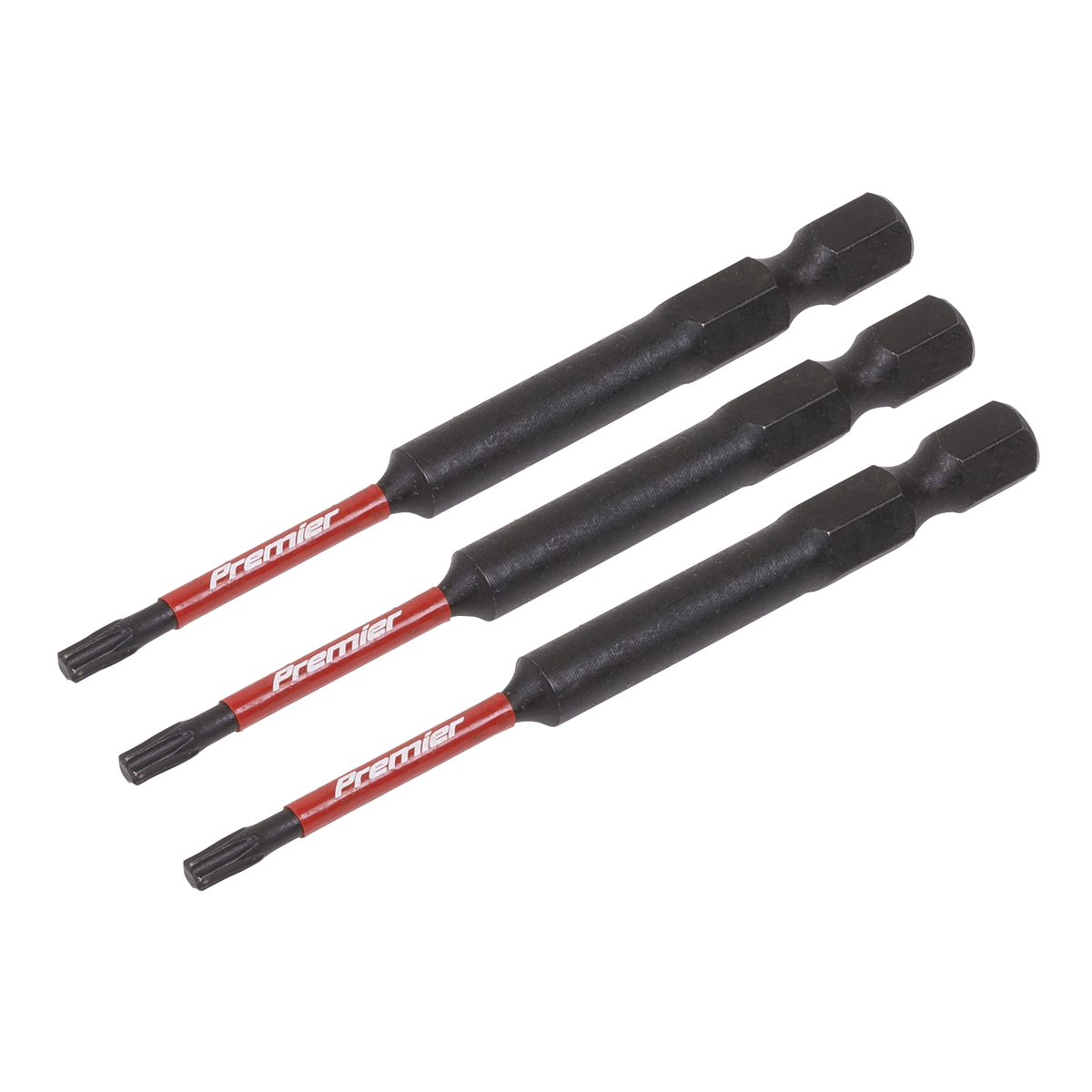 Sealey TRX-Star T10 Impact Power Tool Bits Forged From S2 Steel 75mm 3pc AK8265