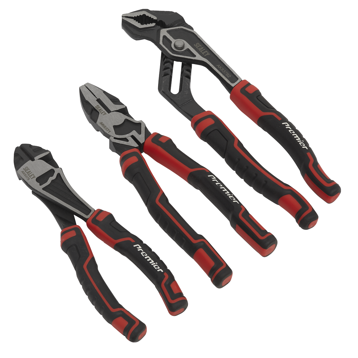 Sealey High Leverage Pliers Set With Finely Ground Polished Heads 3p Pcs AK8377