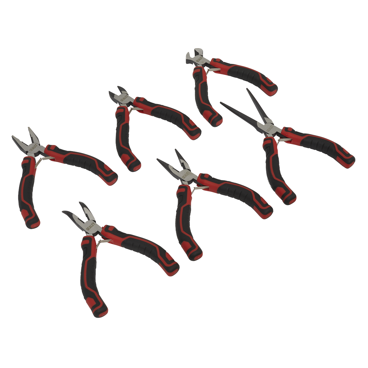 Sealey Mini Pliers Set 6 Pieces Induction-Hardened 55-65 HRC Professional AK8381