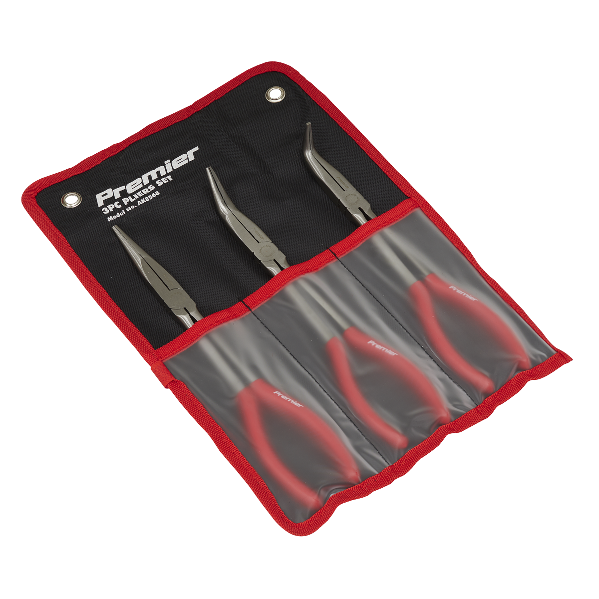 Sealey Needle Nose Pliers Set 3 Pieces 280mm Fully Polished Finish AK8568