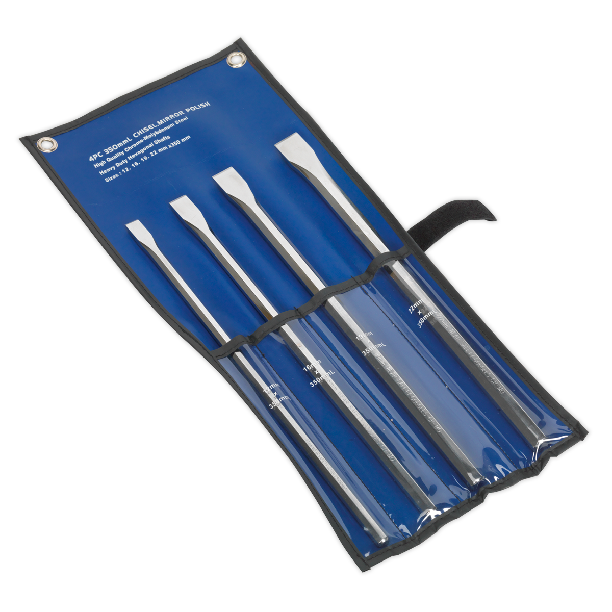 Sealey Chisel Set from Chrome Molybdenum Steel 4 Pieces Extra Long AK9148