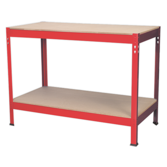Sealey 1.2m Steel Workbench With Wooden Top Capacity Per Level 100kg AP1210