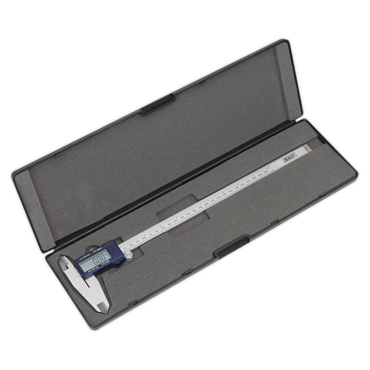 Sealey Digital Vernier Caliper 300mm 0-12" Stainless Steel Storage Case AK9623EV