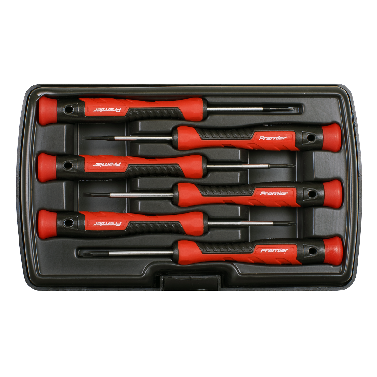 Sealey Precision Screwdriver Set 6 Pieces Slotted Phillips Spinner Top AK97324