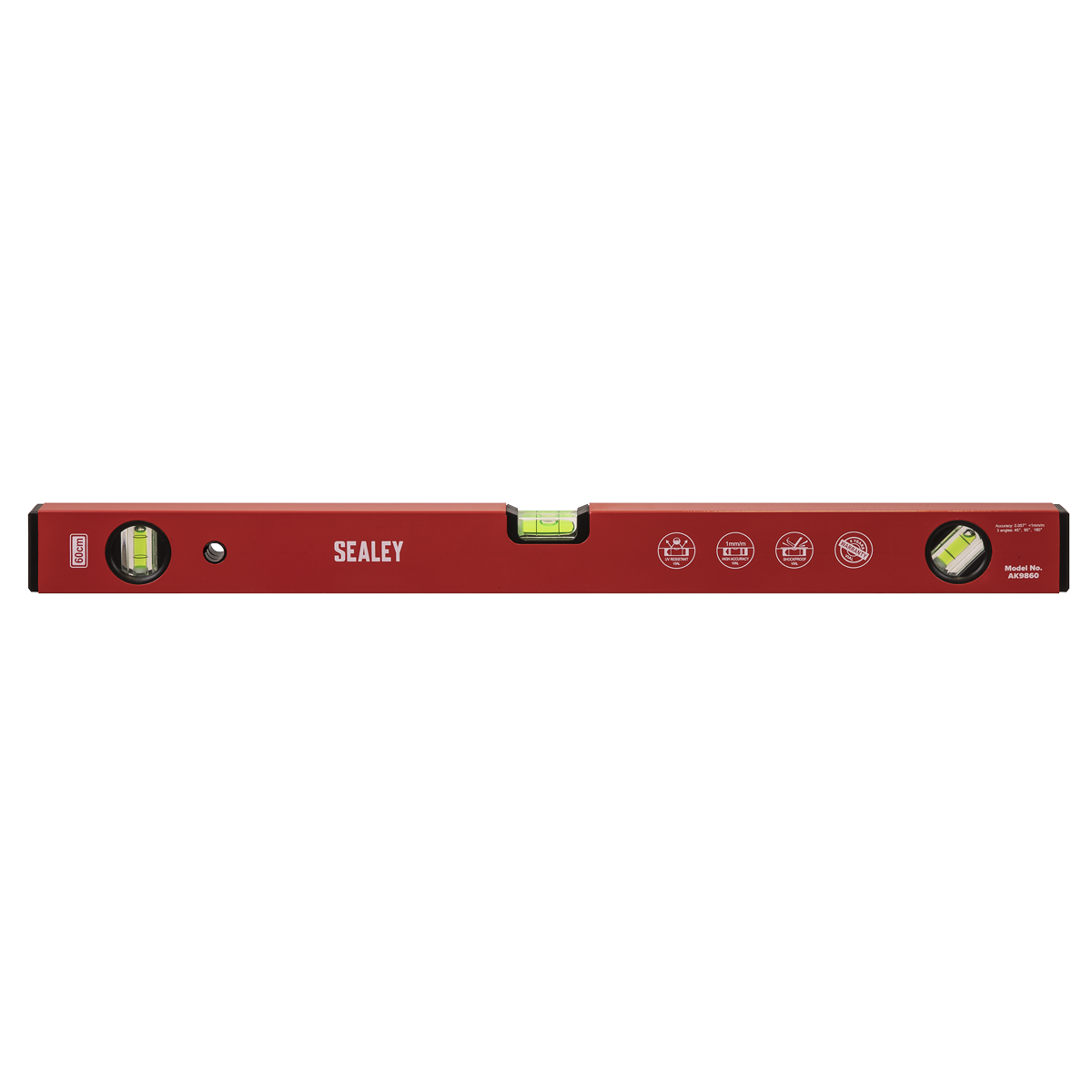 Sealey Spirit Level UV Resistant & Shockproof Vials 600mm Professional AK9860