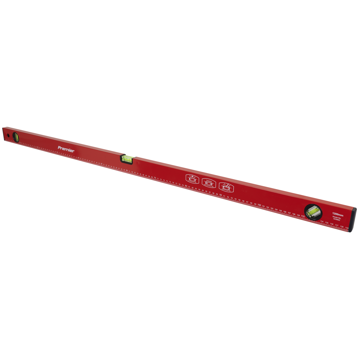 Sealey Spirit Level 1200mm UV Resistant Powder Coated Levelling Line Tool AK9862