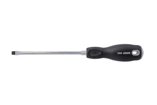 LASER 3360 Screwdriver Professional Flat Slotted 6.0mmx150mm CRV Steel Soft Grip