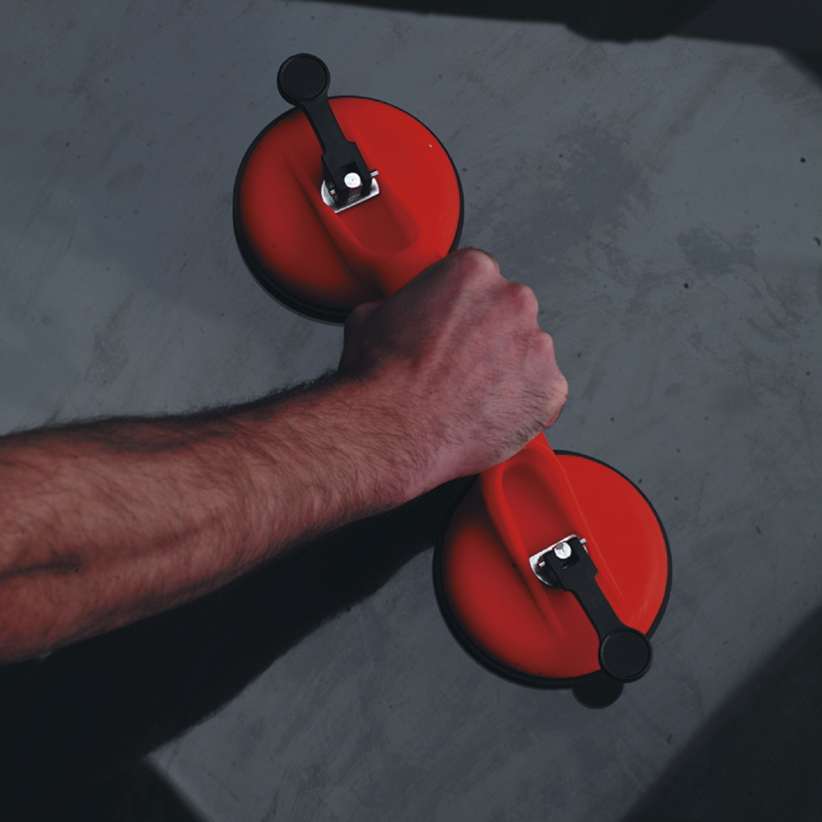 Sealey Suction Gripper Twin Head With Push-Lock Levers 120mm - Red AK9892