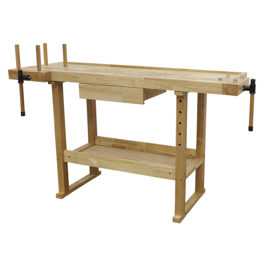 Sealey Woodworking Bench Oak With a Varnished Finish Tool Drawer 1.52mtr AP1520