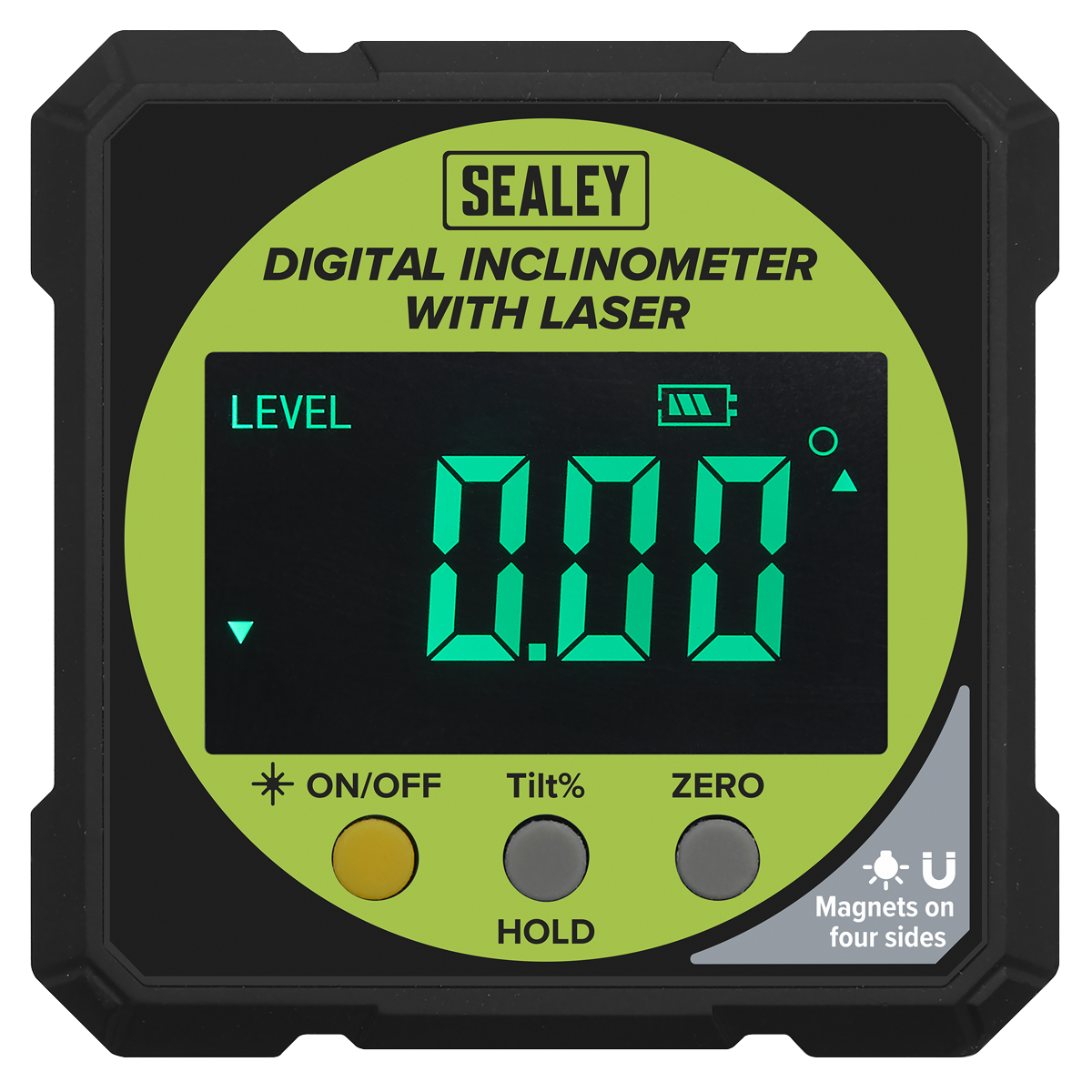 Sealey Inclinometer Digital With Laser LCD Display Absolute Zero Measure AK9991