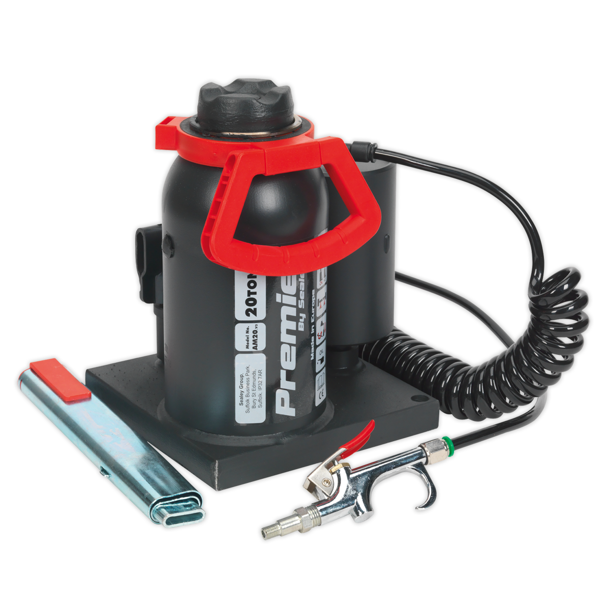 Sealey Bottle Jack 20 Tonne Manual/Air Hydraulic 90° Rotating Pump AM20