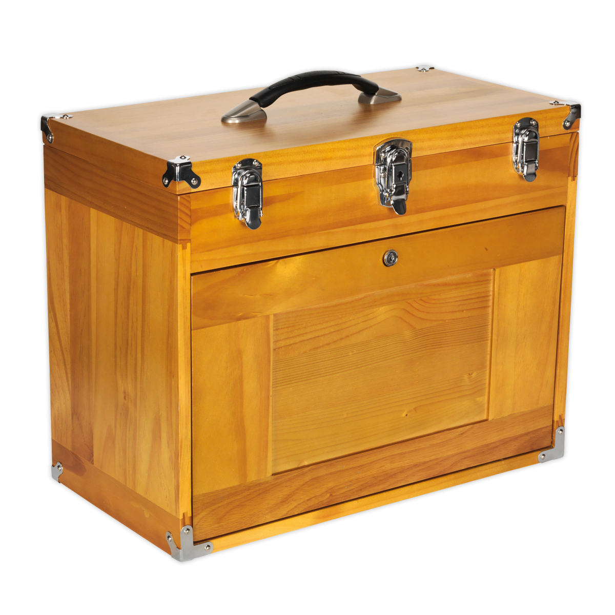 Sealey Machinist Toolbox 8 Slide Drawers Tool Storage Walnut Finish AP1608W