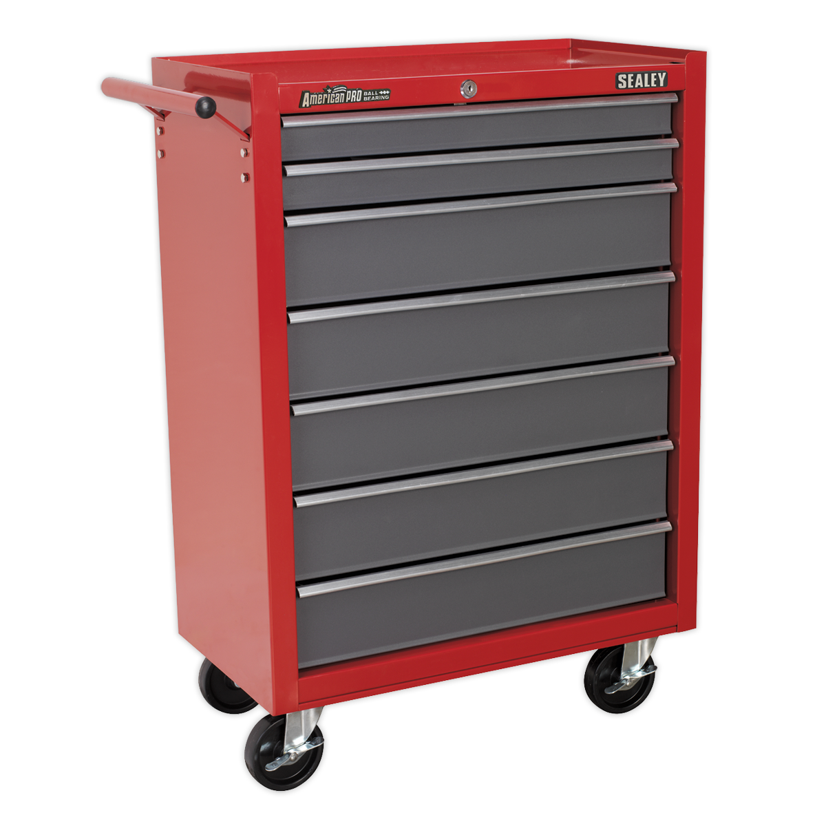 Sealey Rollcab 7 Drawers With Ball Bearing Runners Two Keys - Red/Grey AP22507BB