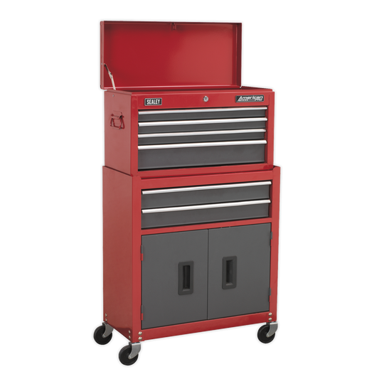 Sealey 6-Drawer Topchest & Rollcab Combination With Ball-Bearing Slides AP2200BB