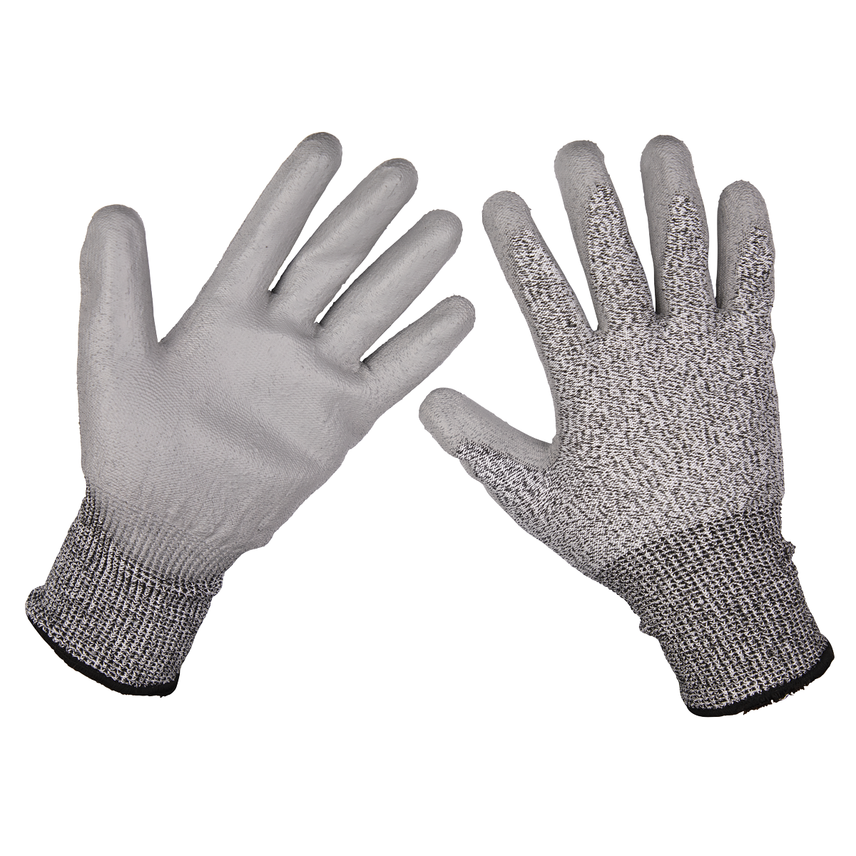 Sealey Anti-Cut PU Workshop Safety Gloves Cut Level C Large (L) - Pair 9139L