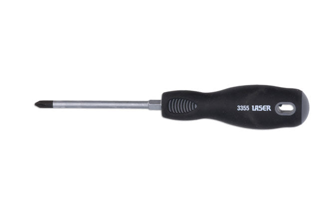 LASER 3366 Screwdriver Professional Phillips Ph2 100mm CRV Steel Ergonomic Grip