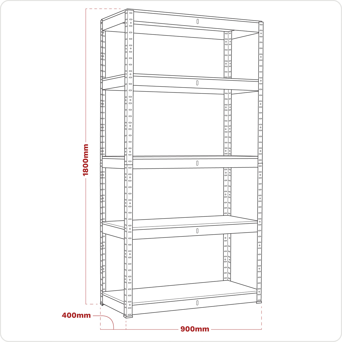 Sealey Racking Unit Storage With Five MDF Shelves 350kg Capacity/Level AP6350