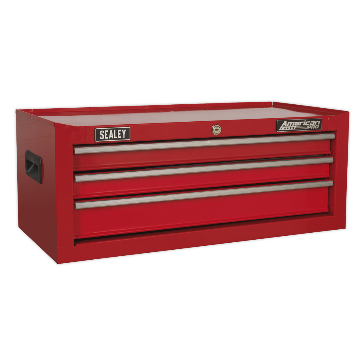 Sealey Mid Box 3 Drawer With Ball Bearing Slide Tool Storage Chest Box Red AP223