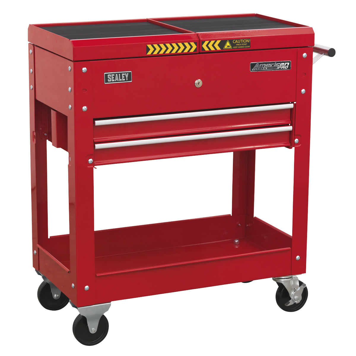 Sealey Mobile Tool & Parts Trolley With Lockable Sliding Top - Red AP705M