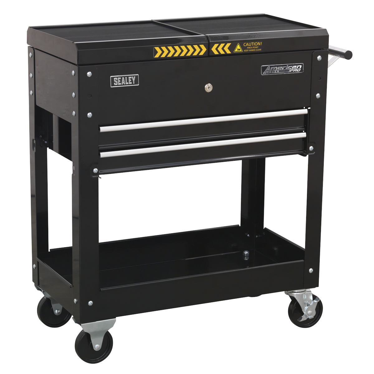 Sealey Mobile Tool & Parts Trolley With Lockable Sliding Top - Black AP705MB