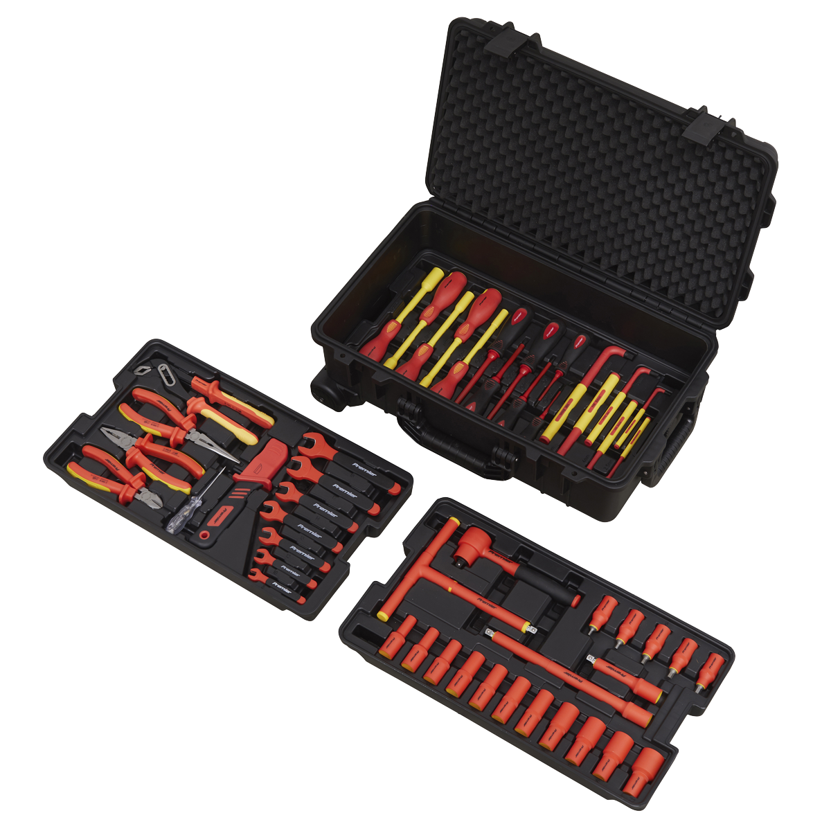 Sealey 3/8" Square Drive 1000V Insulated Tool Kit 50 Piece Socket Bit Set AK7938