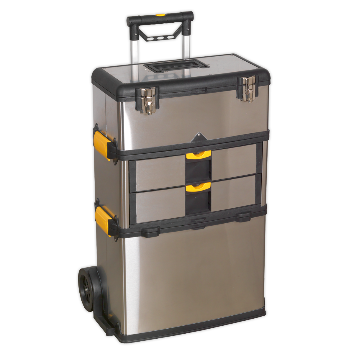 Sealey Mobile Stainless Steel Composite Tool Box Storage 3 Compartments AP855