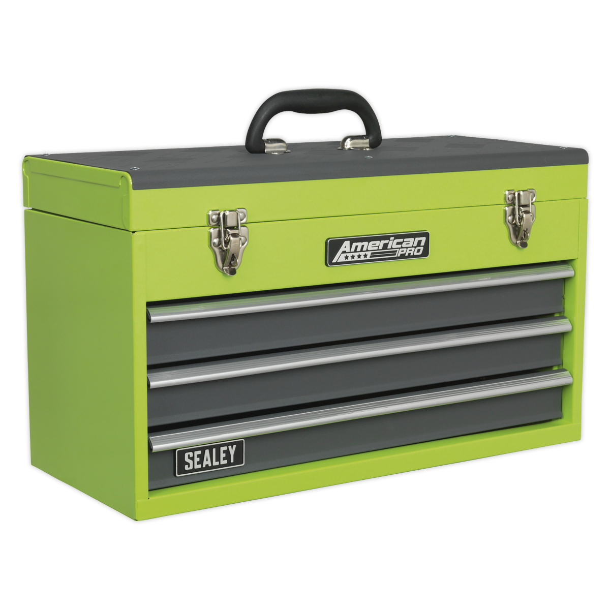 Sealey Tool Chest Box 3 Drawers Portable Ball Bearing Runners HiVis AP9243BBHV