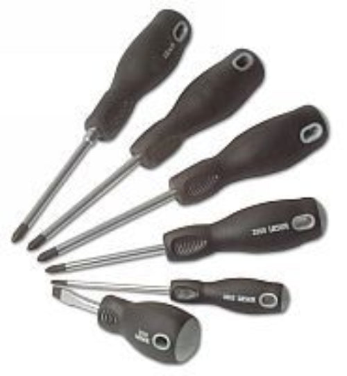 LASER 3369 Screwdriver Professional Flat Slotted 5.0mmx100mm CRV Steel Soft Grip