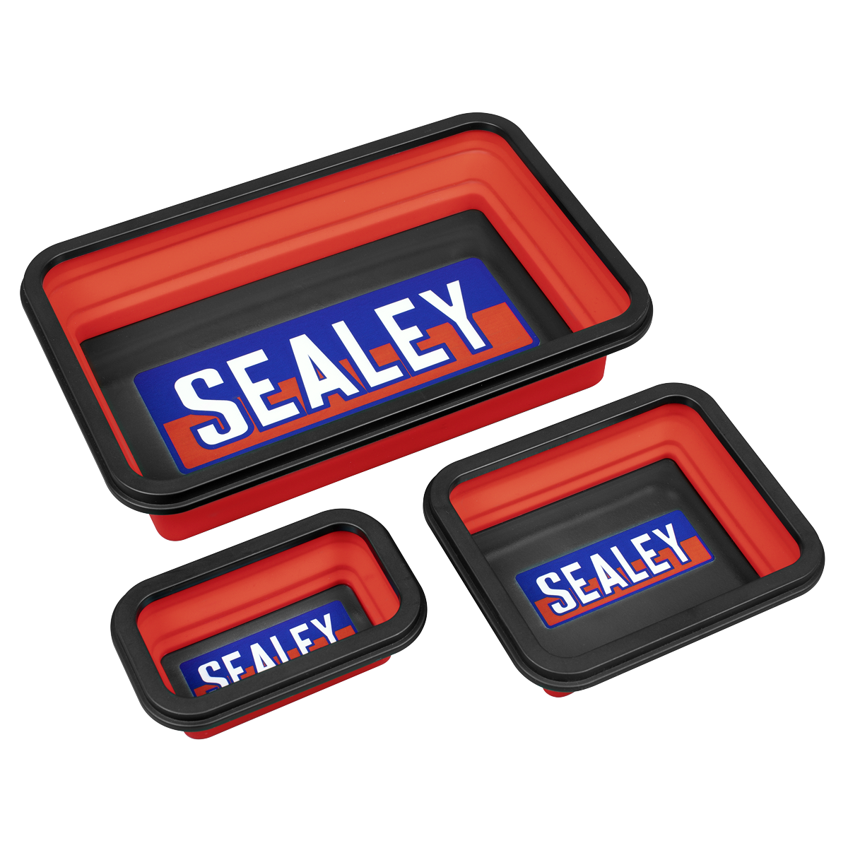 Sealey Parts Tray Collapsible Magnetic Oil Resistant Silicone 3 Pieces APCMTS