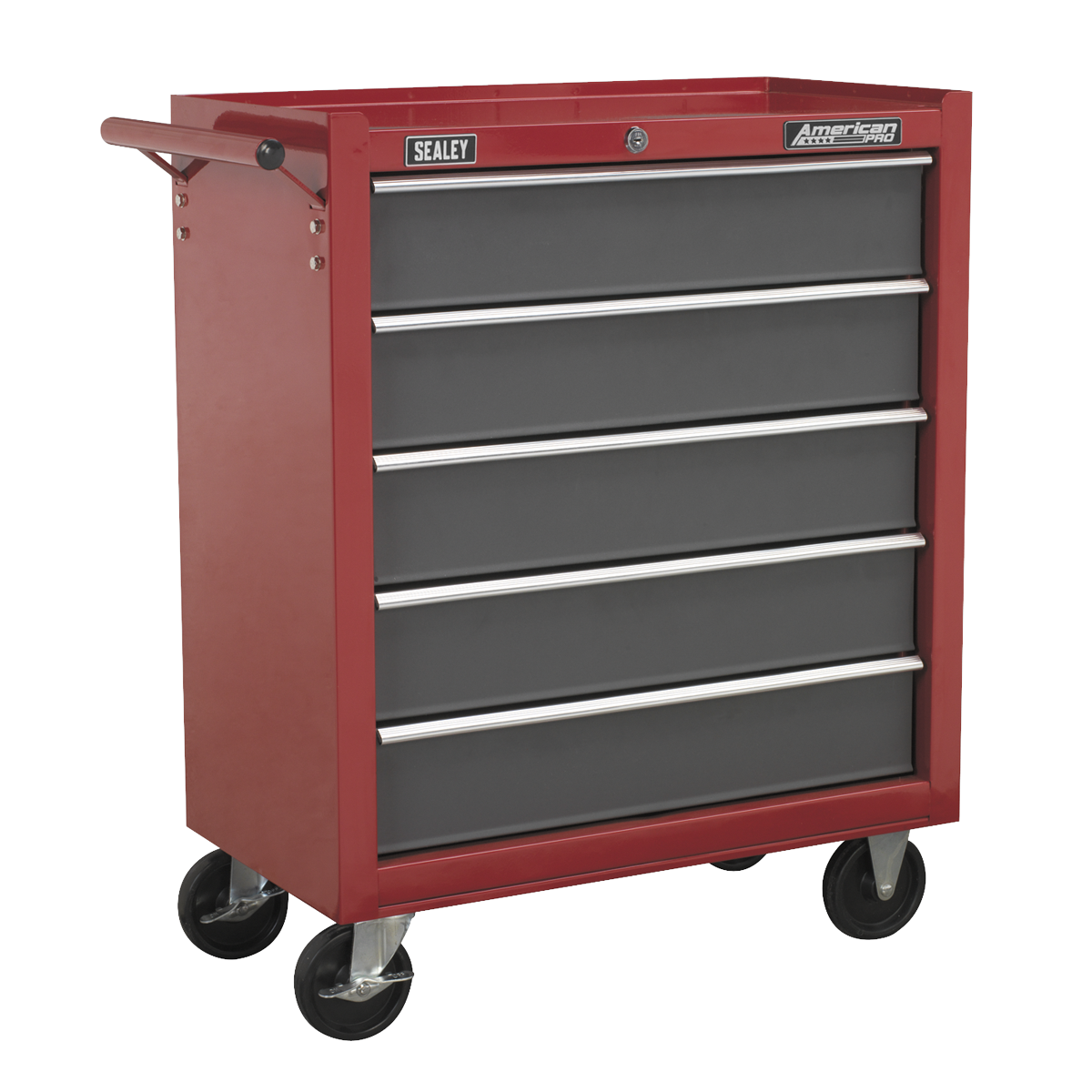 Sealey Rollcab 5 Drawers With Ball Bearing Runners Two Keys - Red/Grey AP22505BB
