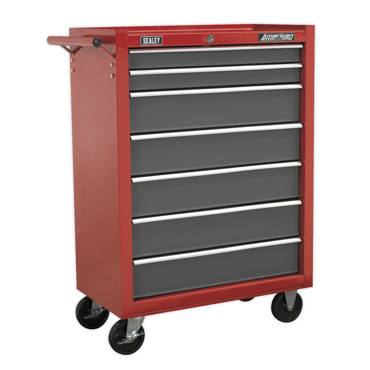 Sealey Rollcab 7 Drawers With Ball Bearing Runners Two Keys - Red/Grey AP22507BB