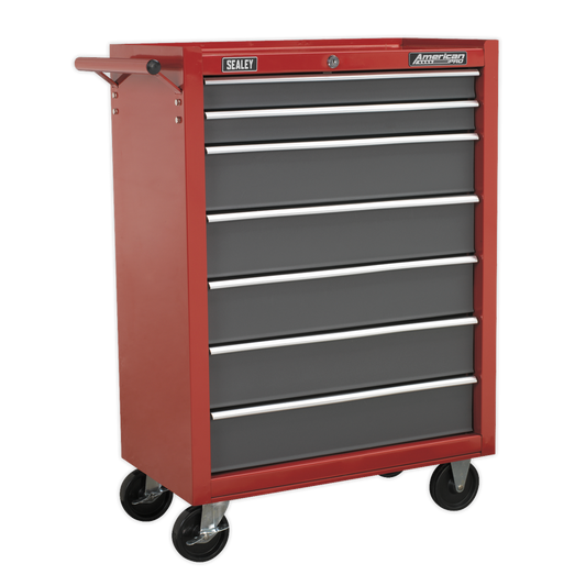 Sealey Rollcab 7 Drawers With Ball Bearing Runners Two Keys - Red/Grey AP22507BB