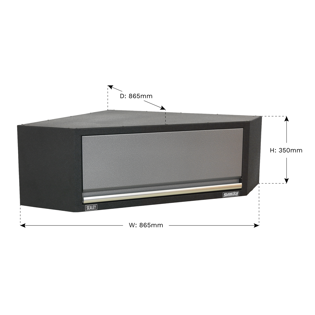 Sealey Modular Corner Wall Cabinet Lift-Up Door With Gas Struts 865mm APMS61