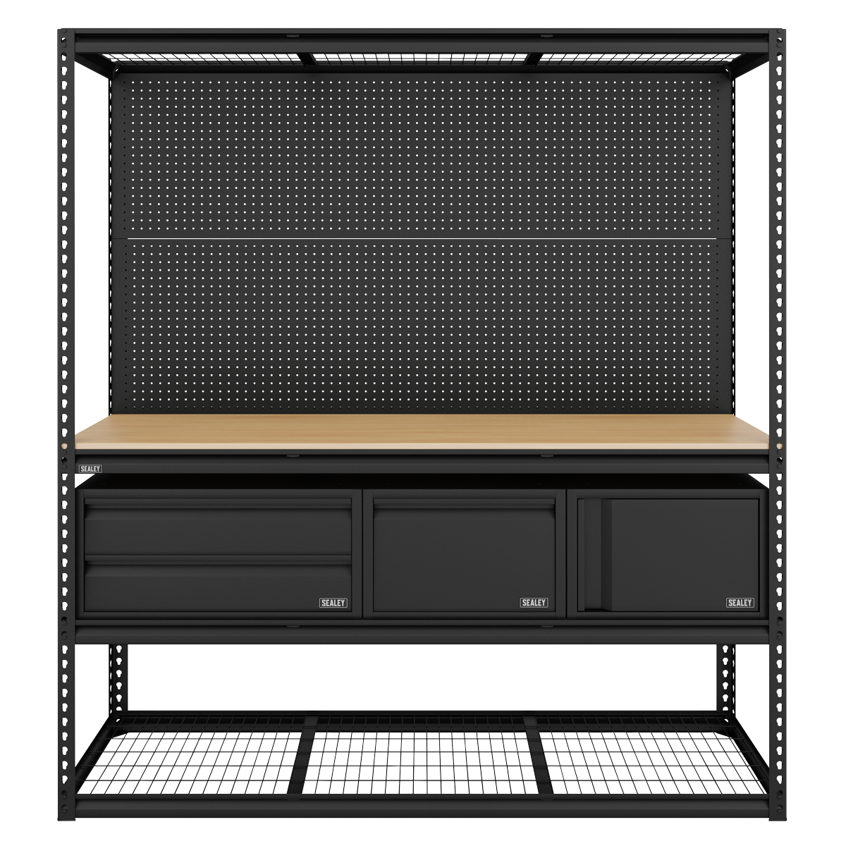Sealey Heavy-Duty Modular Workbench Racking Kit With 3 Storage Units APMWBCOMBO1