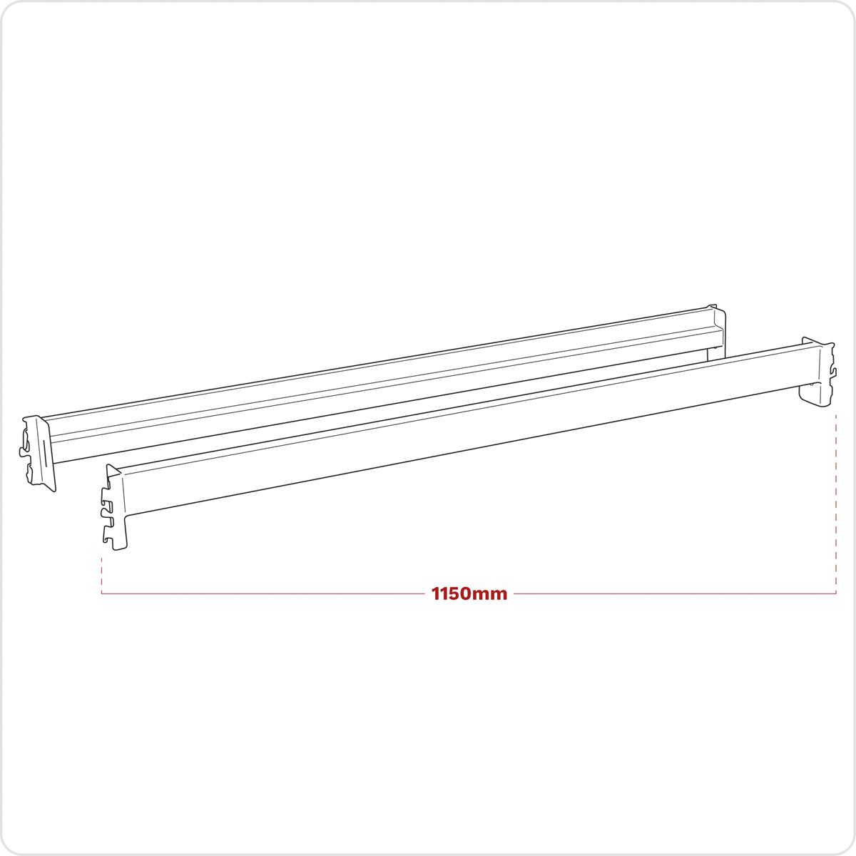 Sealey Cross Beam To Fit Chipboard Shelf 1150mm Pair 900kg Capacity APRB1152