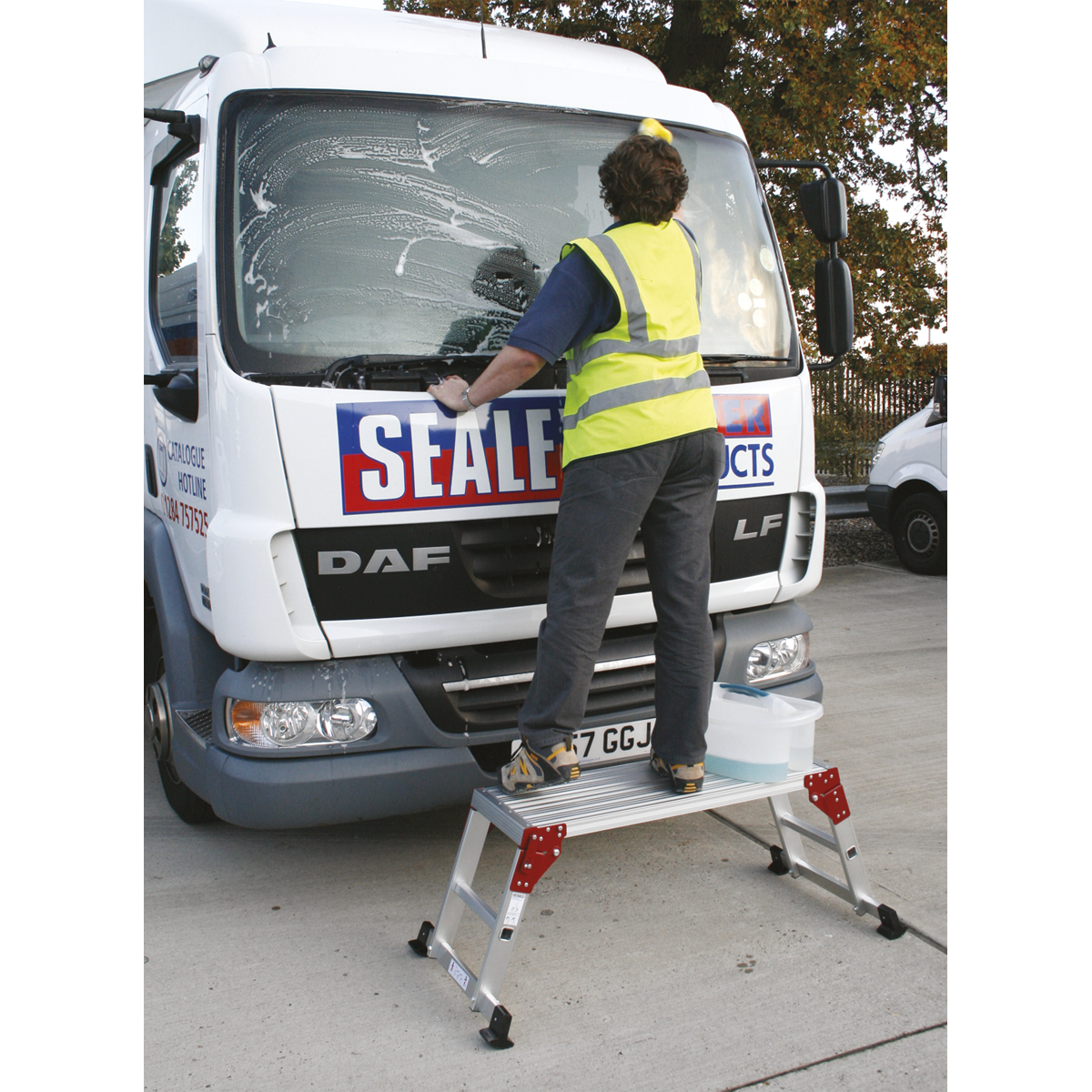 Sealey Folding Platform Aluminium 2 Steps 150kg Capacity 500mm Height APS2