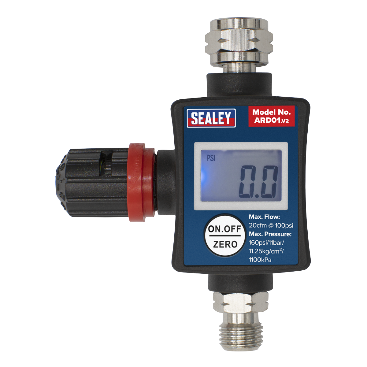 Sealey On-Gun Air Pressure Regulator/Gauge With LCD Digital Display ARD01