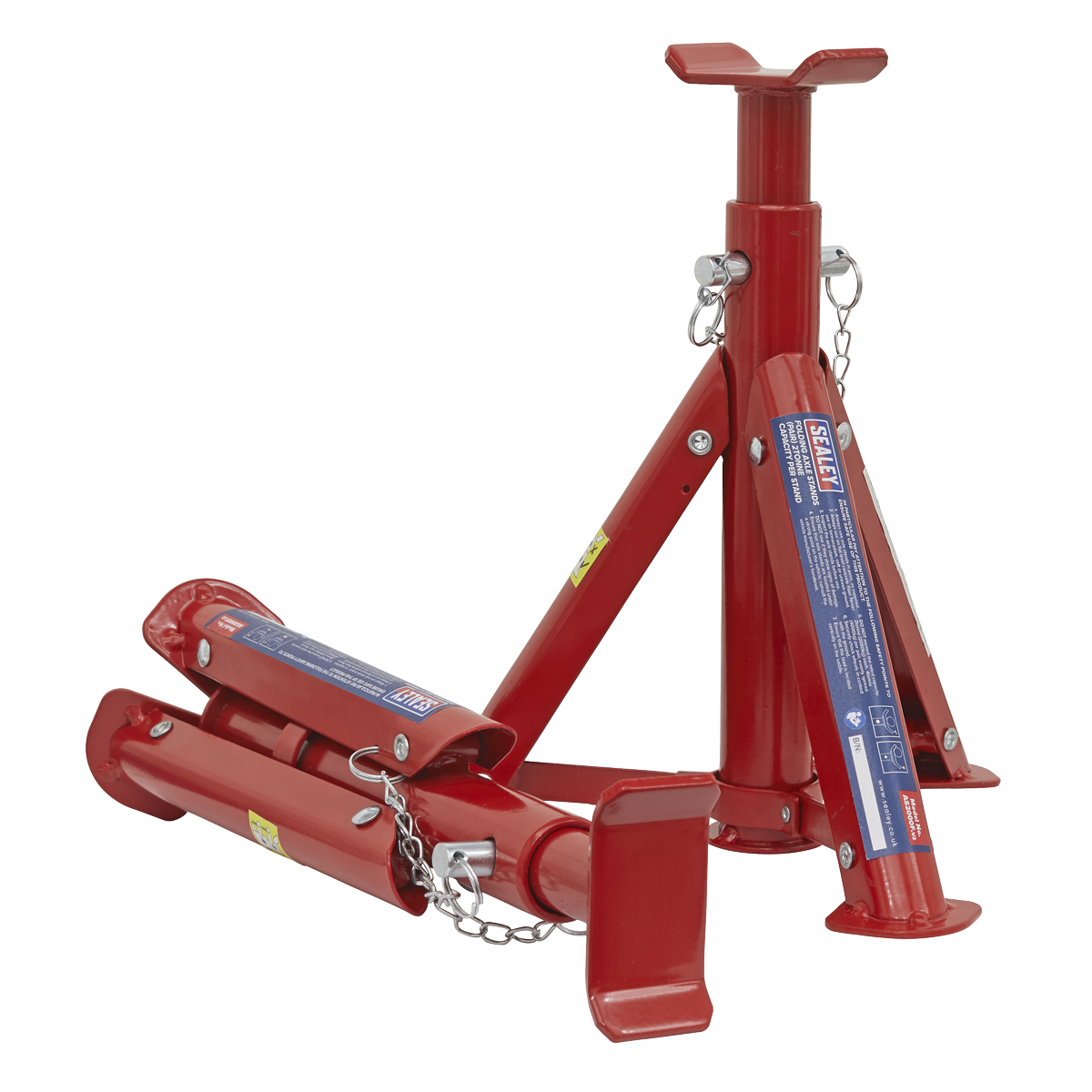 Sealey 2x Axle Stands 2 Tonne Capacity/Stand 4T/Pair TUV/GS Folding Type AS2000F