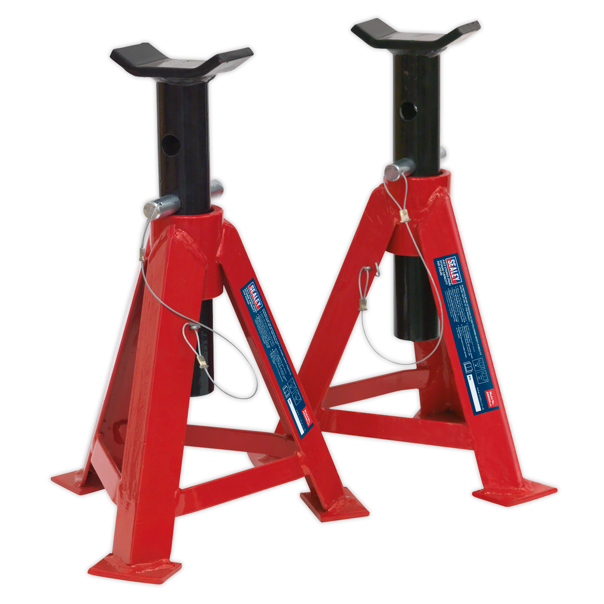 Sealey Load Axle Stands 5 Tonne Capacity per Stand 10 Tonne per Pair Red AS5000