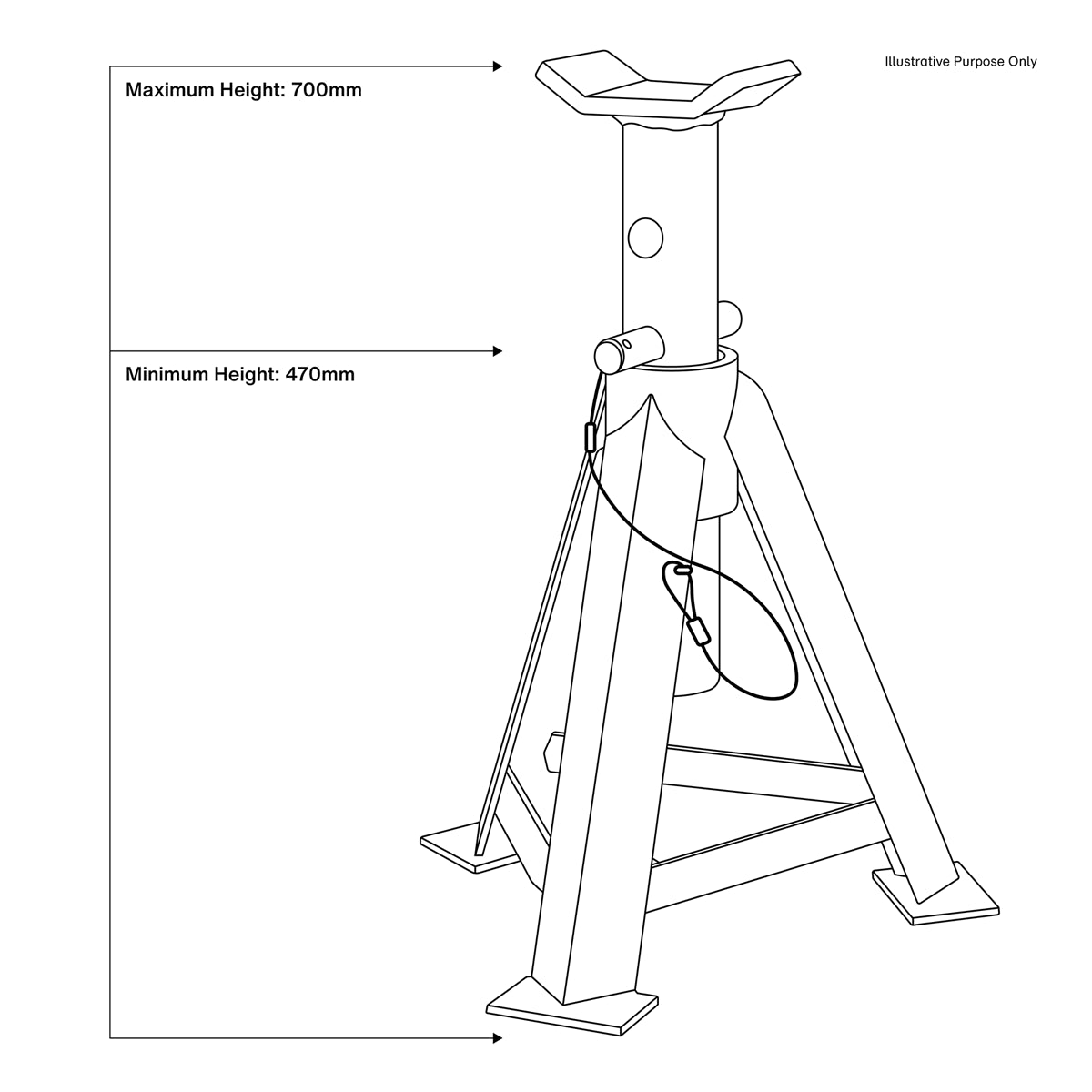 Sealey Axle Stands 5 Tonne Cap per Stand 10 Tonne per Pair Medium Height AS5000M