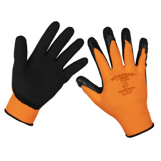 Sealey Foam Latex Workshop Safety Gloves Large (L) - 120PK Pairs 9140L/B120