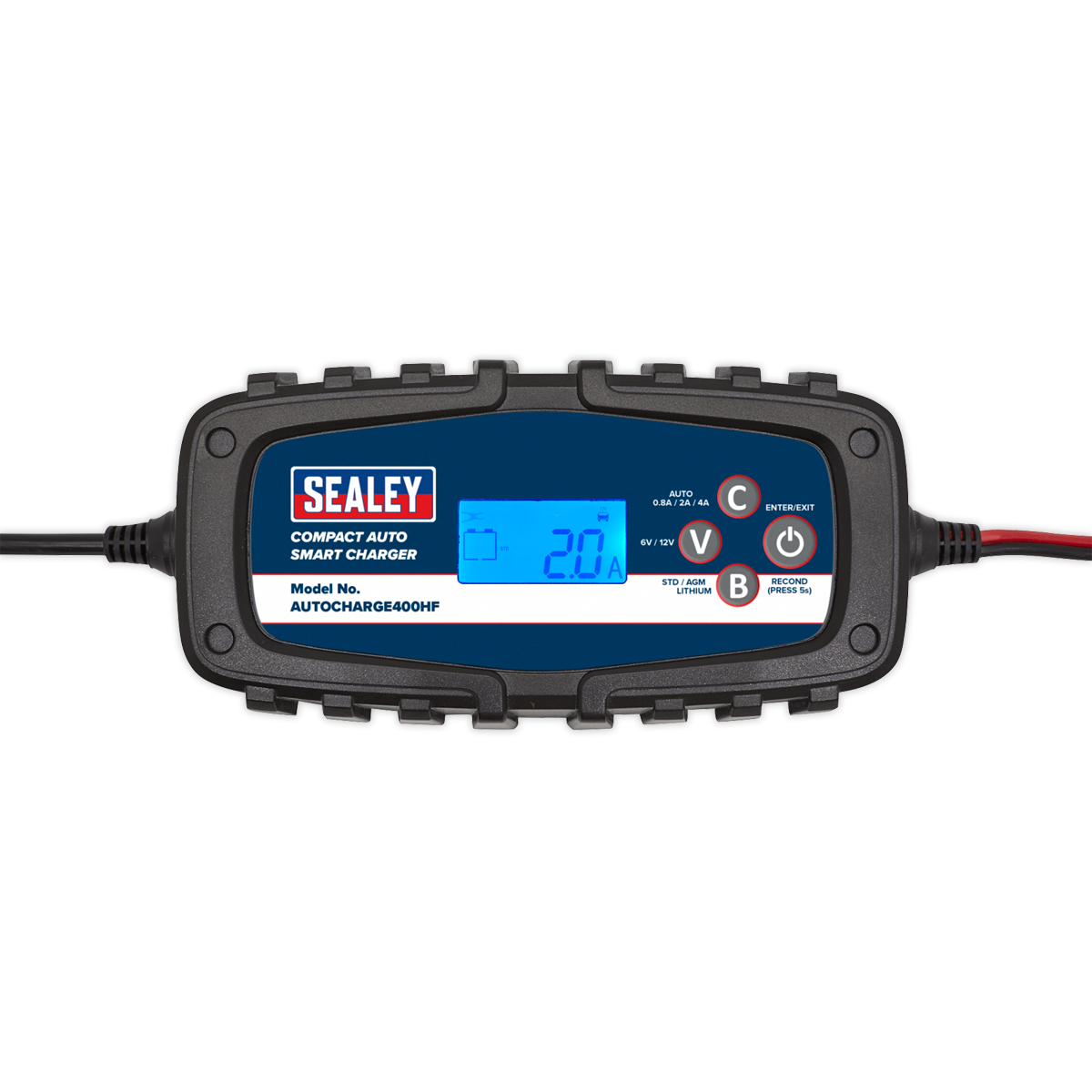 Sealey Compact Auto Smart Charger 4A 9-Cycle 6/12V Lithium AUTOCHARGE400HF