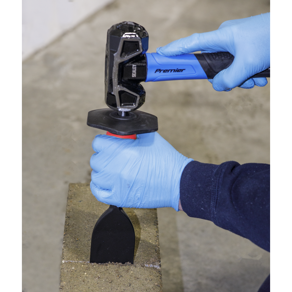 Sealey Electricians Bolster Chisel 57mm x 225mm Grip Black Powder Coated BB01G