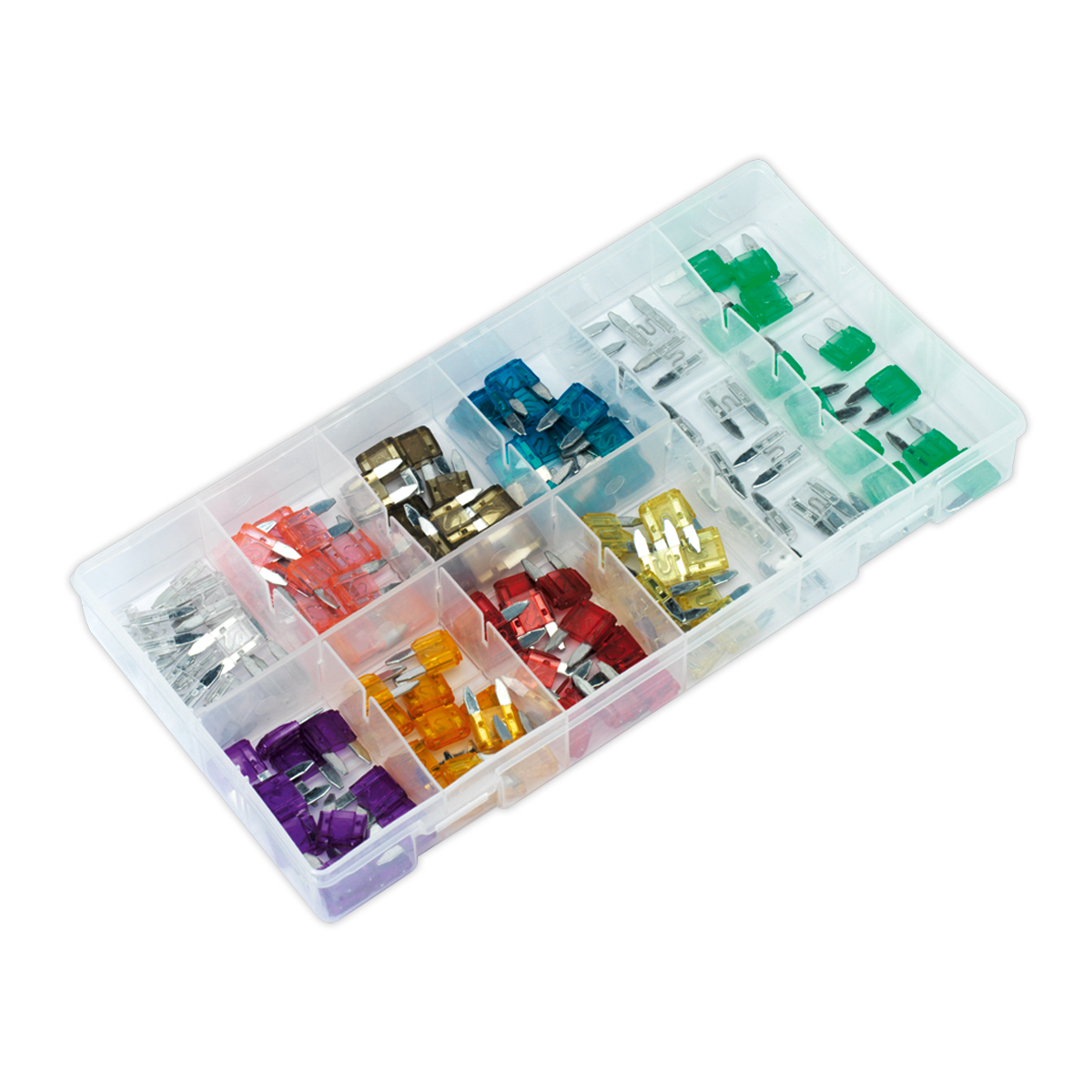 Sealey Automotive MINI Fuse Blade Assortment 100 Pcs 2A 3A 4A 5A 7.5A BCF100