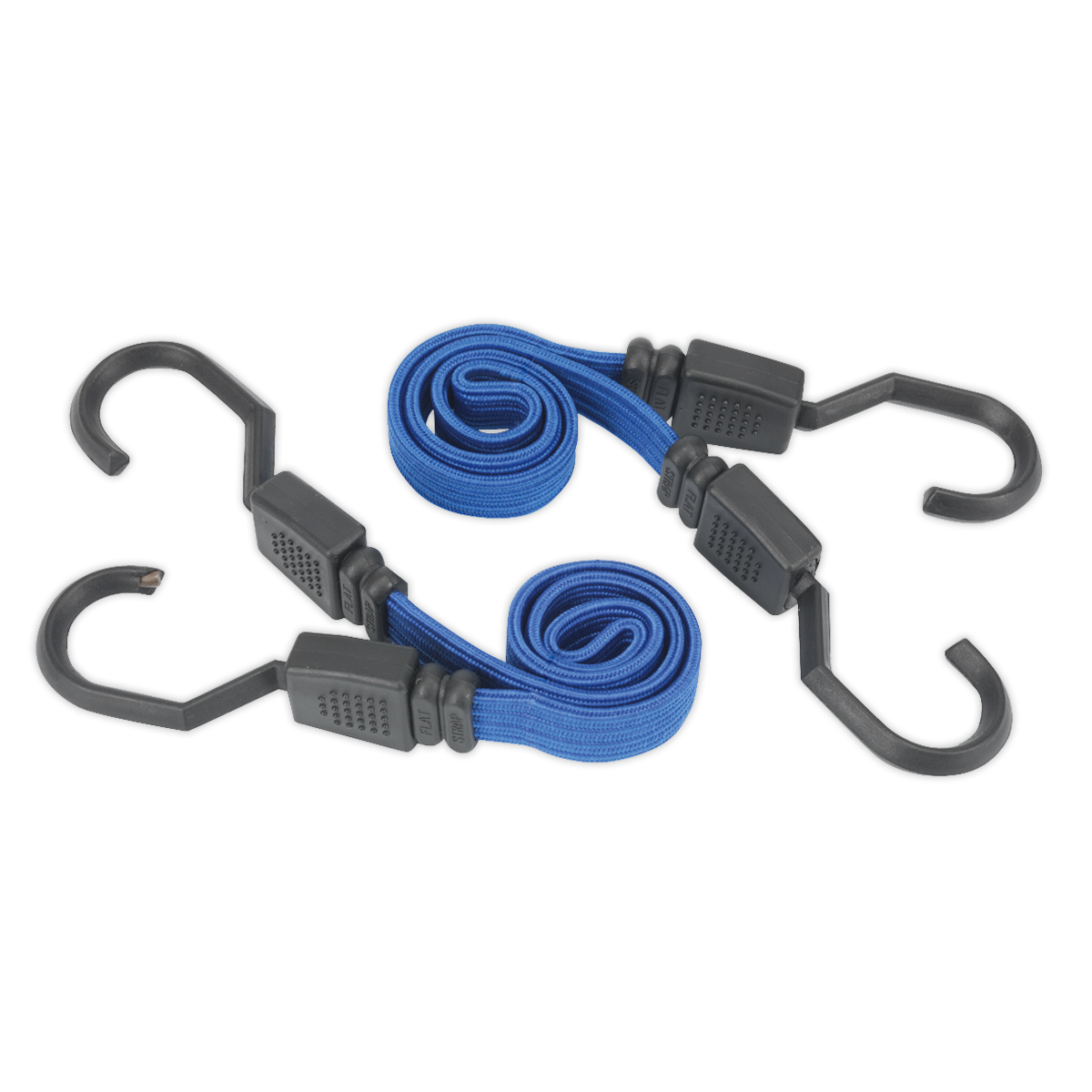 Sealey 460mm Flat Bungee Cord Set With Heavy Duty Steel Hooks 2pc BCS15