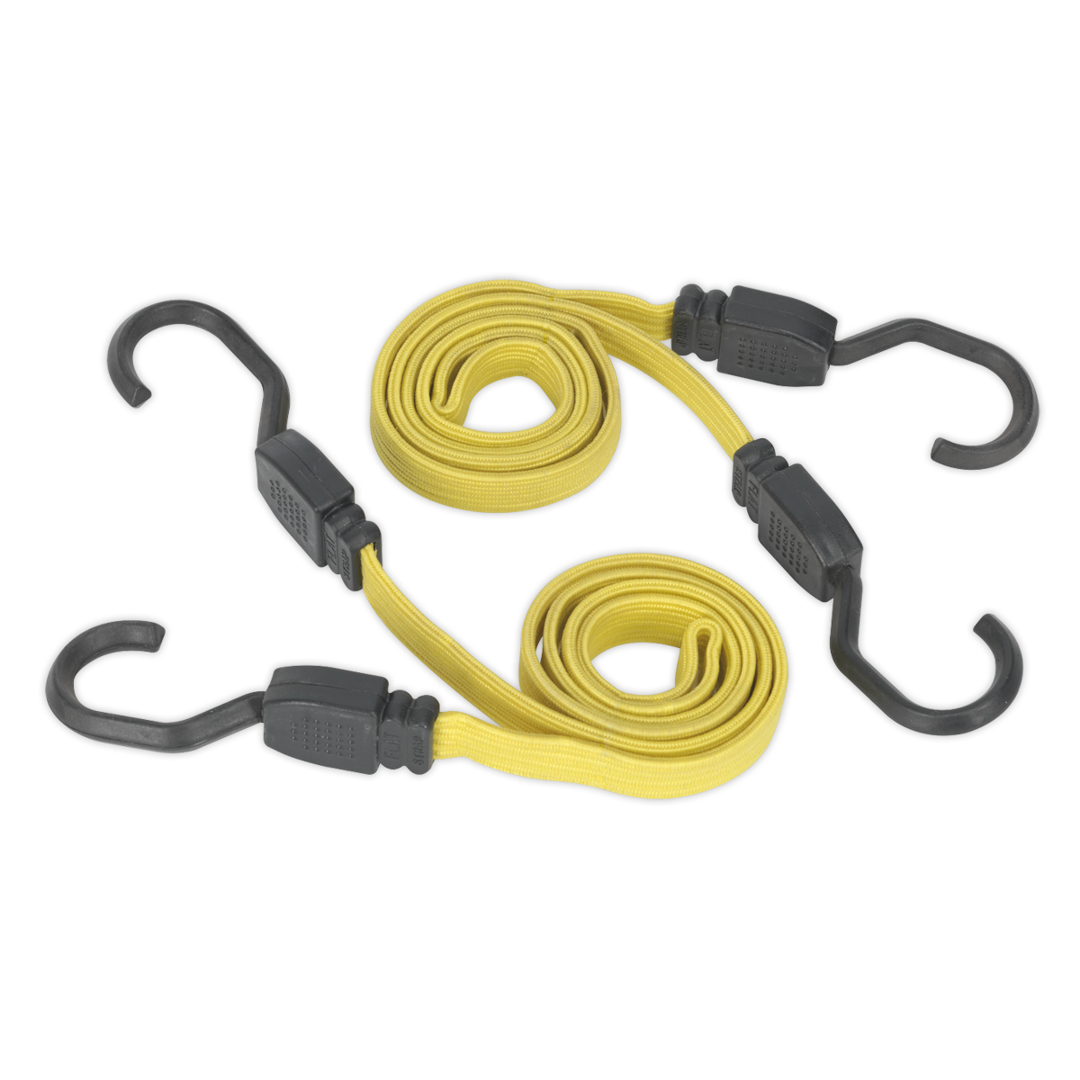 Sealey 910mm Flat Bungee Cord Set With Heavy Duty Steel Hooks 2 Pieces BCS18