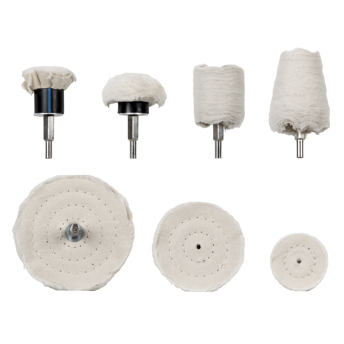 Sealey Polishing Wheel Set 6mm Shank Multipurpose Polishing 8 Pieces BGPW08