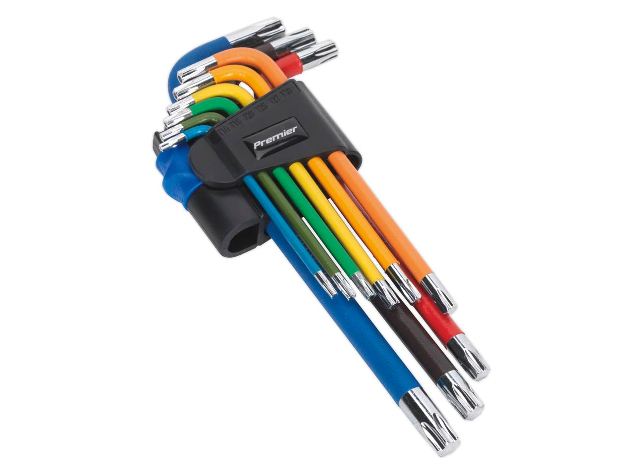 Sealey TRX-Star Key Set 9 Pieces Colour-Coded Long T10-T50 65-175mm AK7193