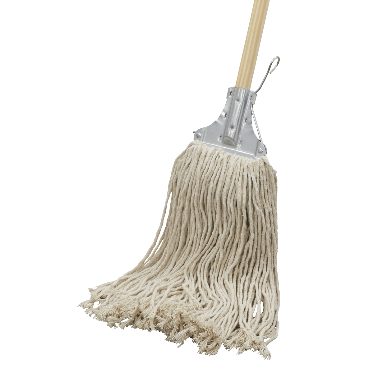 Sealey Kentucky Mop With Wooden Handle 450g Extra Thick 100% Cotton Head BM03